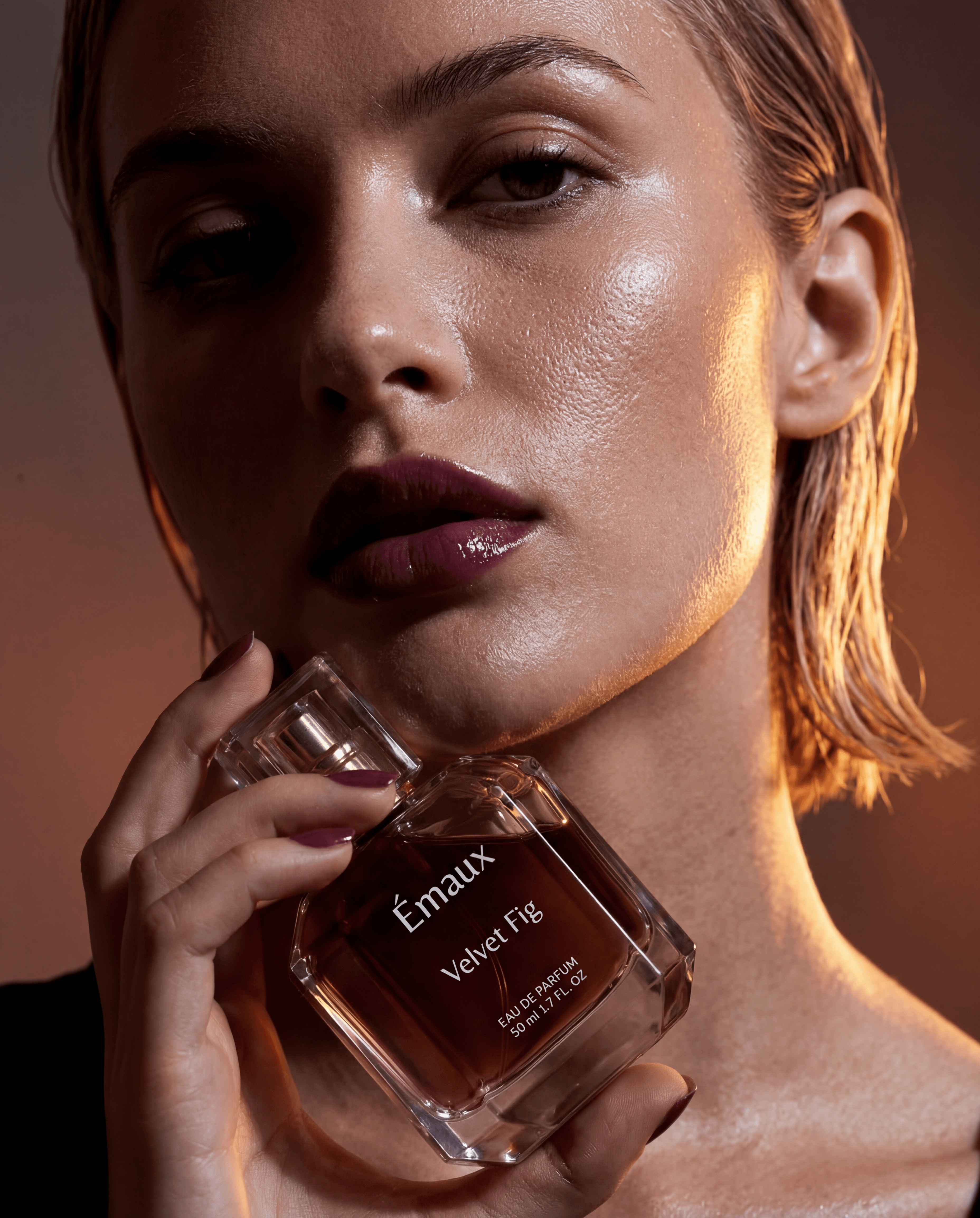 AI-generated editorial fragrance product photography by Captured
